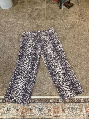 PacSun Leopard Print Wide Leg Jeans in Black and Tan